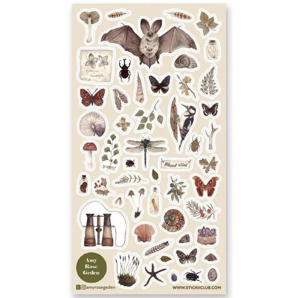 3 for $15 - NEW The Naturalist Sticker Sheet with‎ Insect & Plant Stickers - Picture 1 of 3